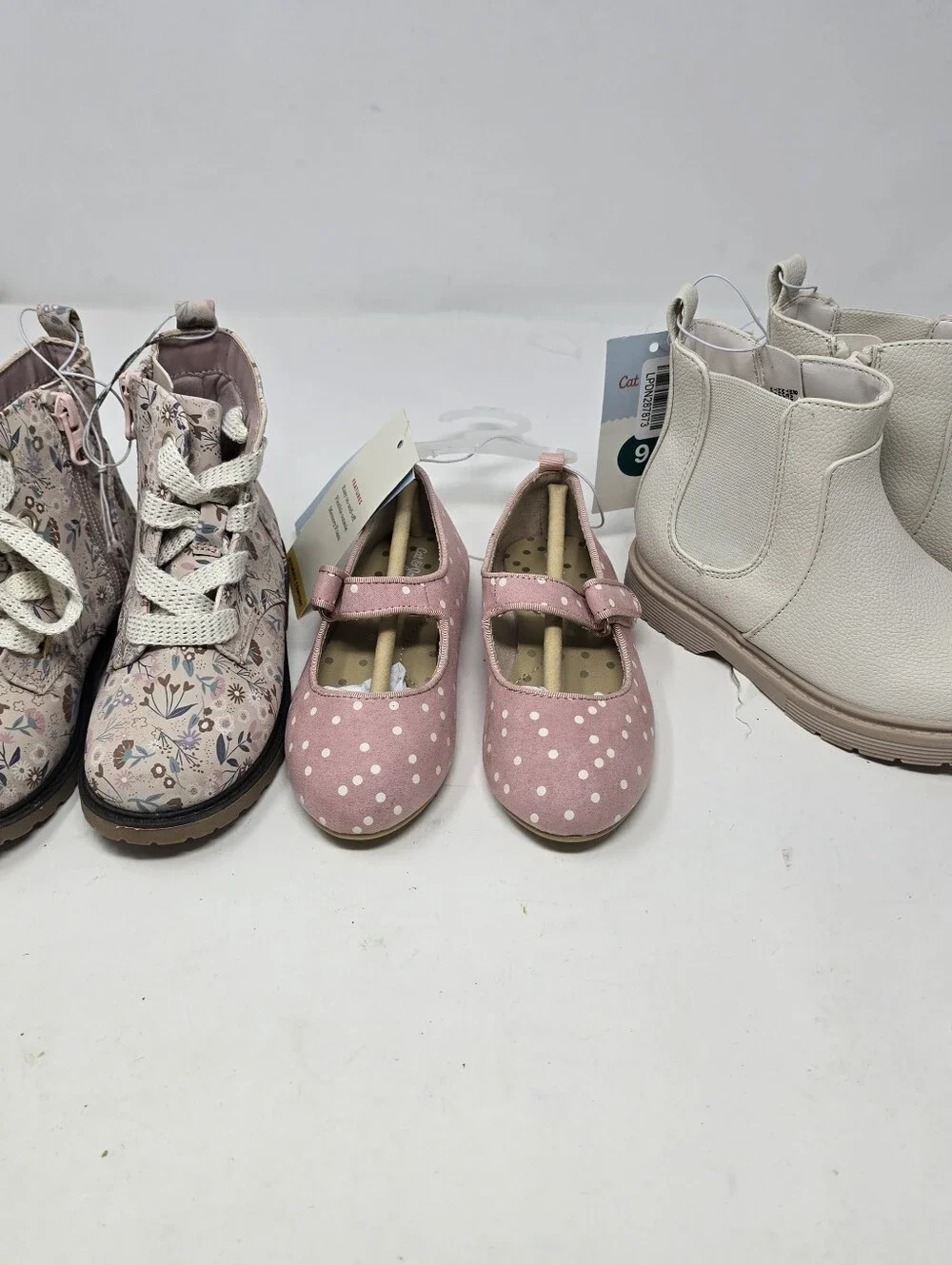 Cat & Jack Girls Size 9 Shoe Lot Bundle Lace Up Boots Pink Floral Flats
